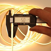 お買い得  ＬＥＤストリップライト-fcob cob ledストリップ 5mm幅 超狭幅 フレキシブル 高密度 均一光 16.4フィート DC24V 複数色あり CRI 90 調光可能 LEDリボン 家庭用室内装飾用 (コントローラーやアダプターは付属しません)