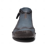 abordables Botines-Botas de senderismo de piel sintética de primera calidad para hombre: calzado resistente con cierre de cremallera para aventuras al aire libre y uso casual.
