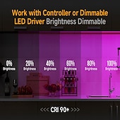 お買い得  ＬＥＤストリップライト-fcob cob ledストリップ 5mm幅 超狭幅 フレキシブル 高密度 均一光 16.4フィート DC24V 複数色あり CRI 90 調光可能 LEDリボン 家庭用室内装飾用 (コントローラーやアダプターは付属しません)