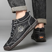 economico Stivaletti alla caviglia-sneakers da uomo in similpelle marrone con lacci: eleganti e versatili, ideali per il lavoro, l'abbigliamento casual e le attività all'aperto