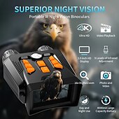 Недорогие Приборы измерения уровня-Бинокль 1080p, инфракрасный прибор ночного видения, 5-кратный зум, работающий днем и ночью, может снимать фото и видео с цифровым зумом, подходит для путешествий на открытом воздухе и ночного видения