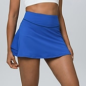 abordables Faldas y Skorts para Mujeres-Mujer Color sólido Falda casual Falda de tenis Pantalones cortos de tenis Falda con shorts 2 en 1 Secado rápido Elástico Transpirable Tenis De Deporte Corriendo Prendas de abajo Negro Blanco Rosa
