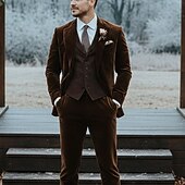 economico Abiti da matrimonio-Uomo Smoking Abito di velluto Matrimonio in Spiaggia Matrimonio primaverile Nero Borgogna Primavera &amp; Estate Tuta Bavero classico Affari Formale Tinta unita Vestibilità su misura 2 pezzi Monopetto