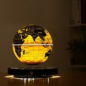 levne Novinky-Magnetická levitující hodinová základna se zlatým svítícím globem barevná atmosféra technologická ozdoba s dotykovým ovládáním noční světlo věčně plovoucí květiny na Valentýna