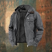 economico Felpa con cappuccio in pile-Per uomo Felpa con cappuccio a zip intera Giacca in Pile Felpa con cappuccio in pile Verde militare Blu marino Marrone Grigio scuro Con Cappuccio Mucca Cerniera Tasca Casuale Quotidiano Uscire