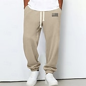 economico pantaloni da jogging-Per uomo Pantaloni da tuta Joggers Pantaloni Pantaloni a Nido d'Ape Coulisse Tasca Elastico in vita Semplice Comodità Morbido All'aperto Casuale Quotidiano Moda Stile Classico Marrone Scuro Nero
