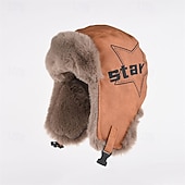 cheap Men's Hats-Men's Trapper Hat Winter Hats Brown khaki Polyester Fleece Fashion Modern Contemporary Daily Wear Date Star Thermal Warm Windproof