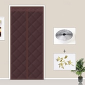 billige Skjerm for vindu og dør-Magnetisk flueskjermdør, vinterdørgardin i bomull med vindusdesign, fortykket termisk isolert vindtett skillevegg for hjemmet, kaldsikker romdeler med trekk