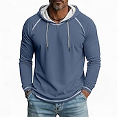 halpa perus t-paidat-Miesten T-paita Huppari Pitkähihainen Hupullinen Talvi 봄 &amp; Syksy Kaikki vuodenajat Yhtenäinen väri Neuleet Päivittäin Urheilullinen Hupullinen ulko- Kausaliteetti Urheilu- ja treenivaatteet Vaalean