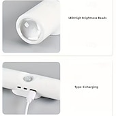 tanie Dekoracyjne światła-1/4 sztuki podwójnej lampki nocnej z czujnikiem kociego oka, ładowanej przez USB, RGB, 3/7 trybów kolorów, płynne przyciemnianie, do sypialni, schodów, garderoby, salonów, reflektorów