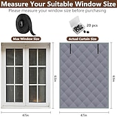 billiga Skärm för fönster och dörr-Vinterisolerat fönsterskydd, oxfordtyg termiskt skydd frostbeständigt gardinset med kardborreband för fönstervärme i hemmet skydd mot kallt väder