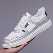 זול סניקרס קז'ואל-נעלי ספורט ספורטיביות לגברים בצבעי כחול כהה ולבן, קלות משקל ונוחות, עיצוב מודרני עם נגיעות כתומות, מושלמות ללבישה יומיומית וטיולים קז'ואליים