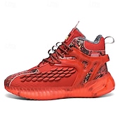 abordables Zapatillas Informales-Hombre Zapatillas de deporte Zapatos de Navidad Forro de Lana Zapatos para correr Zapatos de Paseo Casual Punto Cómodo Antideslizante Transpirable Botines / Hasta el Tobillo Cordones Negro Blanco Rojo