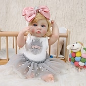 economico Bambole Reborn-Bambole Reborn - Bambola Realistica da 22 Pollici Ragazza con Corpo Morbido e Capelli Ricci Biondi Sveglia Bebe Reborn di Silicona Bambole di Vita Reale con Scatola Regalo per Bambini di 3 Anni