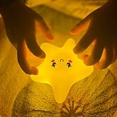 cheap Decorative Lights-Star Moon Cloud Light Rechargeable Sleep Companion Night Light Silicone Patting Light Bedroom Bedhead Cute Atmosphere Light