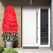 Недорогие Хранение Рождества-вертикальный мешок для хранения рождественских елок, легкая прочная ткань Оксфорд с завязкой на шнурке, компактное хранение для уже освещенных елок и фигурно подстриженных деревьев, удобный органайзер