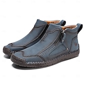 abordables Botines-Botas de senderismo de piel sintética de primera calidad para hombre: calzado resistente con cierre de cremallera para aventuras al aire libre y uso casual.