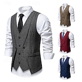 cheap Men's 1920s Costumes-Retro Vintage Roaring 20s 1920s Vest The Great Gatsby Gangster Fancy Dress Men's Halloween Carnival Masquerade Party &amp; Evening Adults' Vest