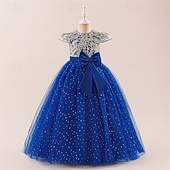 abordables Robes de fête-Enfants Fille Robe Robe de Soirée Couleur Unie Sans manches Formel Performance Occasion Spéciale Noeud de cravate Mode Quotidien Princesse Polyester Maxi Robe de Soirée Robe évasée Robe en Tulle Ét