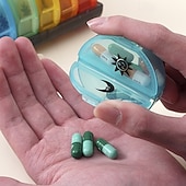 baratos armazenamento de bagagem e viagem-Organizador de comprimidos semanal para 2 doses diárias com estojo em couro PU, caixa organizadora de comprimidos para 7 dias, ideal para viagens - dispensador portátil de comprimidos AM/PM para