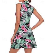 tanie Sukienka damska-Damskie Graficzny Solidne kolory Sukienka do tenisa Sukienka sportowa Odprowadza wilgoć Oddychający Bransoletka tenisowa Obuwie sportowe Bieganie Kołnierz zapinany na zamek Sukienka Czarny Biały