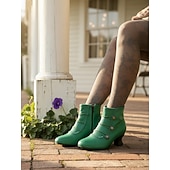  Botines verdes victorianos de mujer con cordones y detalle de botón – estilo vintage de los años 20, tacón bajo y cómodo para eventos formales, bodas y fiestas.
