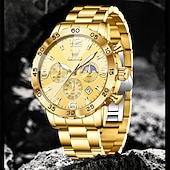 cheap Quartz Watches-The New Olevs Men&#039;S Business Watch Features A Luminous Moon Phase Calendar Small Three-Hand Multi-Functional Digital Large Dial Quartz Watch Which Is A Fashionable Casual Waterproof And Sporty Me