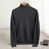 preiswerte Wollpullover für Herren-Hochwertiger Herren-Rollkragenpullover aus reiner Wolle und Kaschmir, klassischer Strickpullover, weich, warm und atmungsaktiv