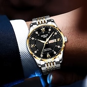 cheap Quartz Watches-Fashionable Men's Wristwatch High-end Men's Quartz Watch Date Calendar Luminous Dial Rhinestone Decoration The Best Gift Choice for Men