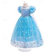 Недорогие Костюмы для девочек-Неделя книги 2026, детское платье для девочек, вечернее платье, платье с коротким рукавом и снежинками, для торжественных мероприятий, выступлений, особых случаев, с пайетками, сетчатое, модное, повседневное, принцесса, макси-платье, вечернее платье, плат