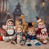 abordables Poupées-Poupées Filles Clown Reborn de 18 Pouces avec Cheveux Bouclés Chapeau à Carreaux Costume de Clown et Mini Tambour Poupées pour Filles de 5 Ans Cadeau de Noël pour Parents et Collectionneurs