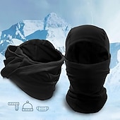 abordables collection chaude et chauffée-Bonnet 3 en 1 avec cache-cou et masque de protection contre le froid, doublé polaire noire, coupe-vent et anti-poussière, idéal pour le cyclisme, la moto et les sports de plein air.