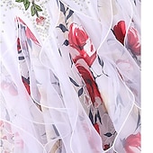 baratos Roupa de Competição-Vestido feminino para competição de dança de salão latina - estampa floral romântica &amp;vestido de dança moderna com saia de babados