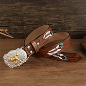 economico Cinture da uomo-Per uomo Cintura Fibbia automatica Rilascio rapido Pelle PU Lega Vintage Durevole Regolabile Cavallo Marrone Caffè All'aperto Quotidiano Cintura Vita