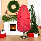 Недорогие Хранение Рождества-вертикальный мешок для хранения рождественских елок, легкая прочная ткань Оксфорд с завязкой на шнурке, компактное хранение для уже освещенных елок и фигурно подстриженных деревьев, удобный органайзер