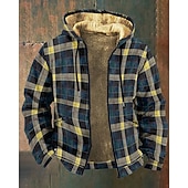 economico felpe 3d da uomo-Per uomo Felpa con cappuccio Felpa con cappuccio a zip intera Felpa con cappuccio e zip Felpa con cappuccio in pile Blu marino Con Cappuccio Plaid Con zip Tasca Sport &amp; Outdoor Casuale Quotidiano