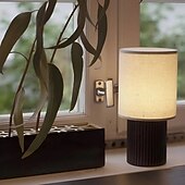 cheap Bedside Lamp-Minimalist Cordless Aluminum Brown Table Lamp