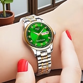 economico Orologi al quarzo-L'orologio al quarzo da donna è alla moda casual ed elegante con una scala digitale in strass e un quadrante luminoso con doppio calendario - La migliore scelta regalo per la Festa della Mamma per le