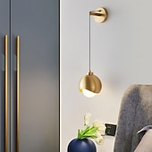 economico Luci da parete-applique da parete in metallo nero e oro, applique da parete minimalista in metallo con lunghezza del cavo regolabile, lampada da parete moderna E27, luci di lettura per bagno, camera da letto,