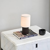 cheap Bedside Lamp-Minimalist Cordless Aluminum Brown Table Lamp