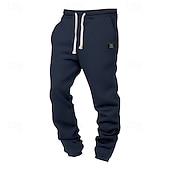 cheap Joggers-Men's Waffle Sweatpants Joggers Trousers Casual Pants Drawstring Elastic Cuff Solid Color Comfort Full Length Daily Outdoor Streetwear Vacation Fashion Black White Micro-elastic