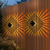 levne Venkovní nástěnná světla-2 ks solární čtvercové nástěnné světlo venkovní vodotěsné nádvoří světlo s dutou projekcí nástěnné světlo vánoční domov zahrada veranda balkon vnější stěna dekorace krajinářské světlo