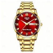 Недорогие Кварцевые часы-Модные мужские наручные часы высококачественные кварцевые часы датчик календаря светящийся циферблат украшение из страз лучший выбор подарка на День святого Валентина для мужчин