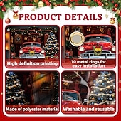 זול כיסויי דלתות מוסך חג המולד-כיסוי לדלת מוסך לחג המולד, בית סנטה קלאוס, רקע תלייה גדול, 2 מכוניות, קישוט מסיבת חג חיצוני, הדפס שטוח דו-ממדי, באנר קיר חגיגי, חצר בית, רקע סצנת חג המולד, 7*8 רגל