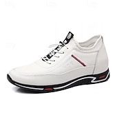 Недорогие Кэжуал кроссовки-Мужские белые спортивные туфли из искусственной кожи на легкой подошве - удобные кроссовки для спорта и активного образа жизни.
