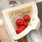 economico Utensili frutta e verdura-Cestello magnetico per lavello da 2 pezzi - scolapiatti da cucina pieghevole in plastica resistente con fondo anti-foratura e apertura a torsione, forte chiusura magnetica &amp; lavastoviglie