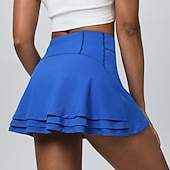 abordables Faldas y Skorts para Mujeres-Mujer Color sólido Falda casual Falda de tenis Pantalones cortos de tenis Falda con shorts 2 en 1 Secado rápido Elástico Transpirable Tenis De Deporte Corriendo Prendas de abajo Negro Blanco Rosa