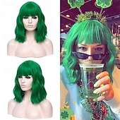 cheap Carnival Wigs-Carnival Wig 2026 Pink Red Blue Curly Short Synthetic Festival Wig Mardi Gras Parade Cosplay Costume Hair for Women