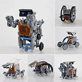 abordables Material de oficina-Experimento científico de ensamblaje solar, rompecabezas de bricolaje, coche de juguete 13 en 1, robot inteligente y divertido, ideal para la educación STEM, juguetes para niños de 6 a 12 años, modelo