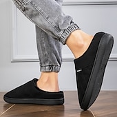 economico Ciabatte e infradito da uomo-Per uomo Pantofole &amp; Infradito Pantofole di peluche Foderato in pile Camminata Casual Quotidiano Pelle sintetica Caldo Confortevole Mocassino Nero Blu Inverno